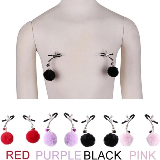 Furry Nipple Clamp Breast Clip Non Piercing Sexy Metal Restraints Bondage Sex Accessories
