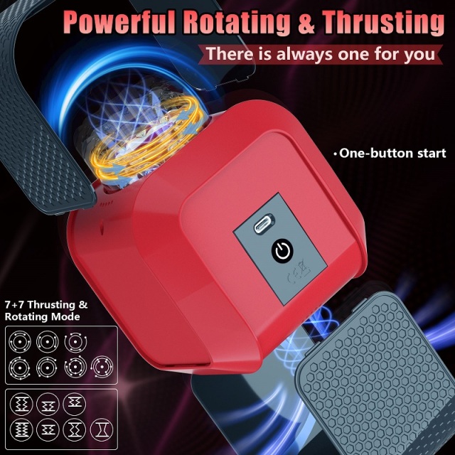 Magic Cube Electric Male Masturbators Cup USB Rechargeable 7 Powerful Thrusting Rotating Modes Hands Free