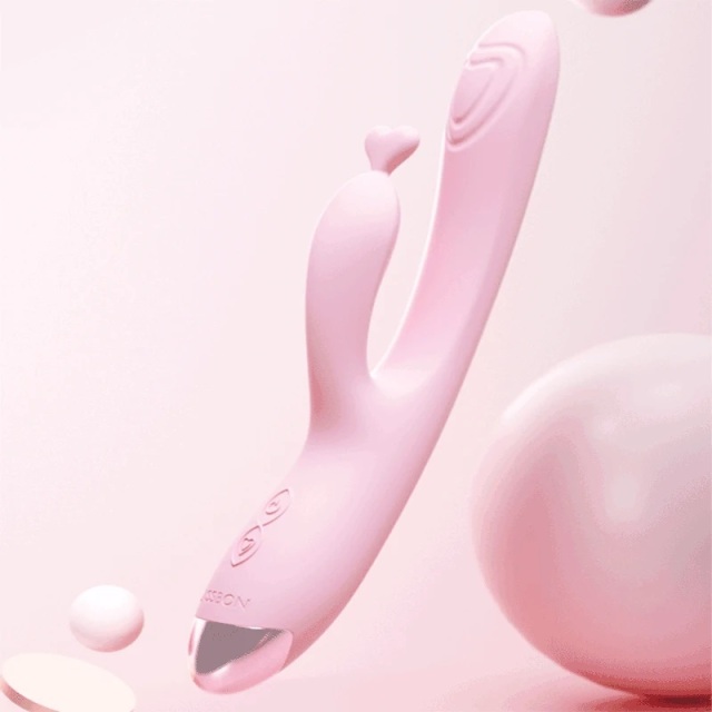 Jissbon Rabbit Vibrator Sex Toy for Women Clitoral Stimulation with Dual 8 Vibrating and 8 Slapping Speed Mode