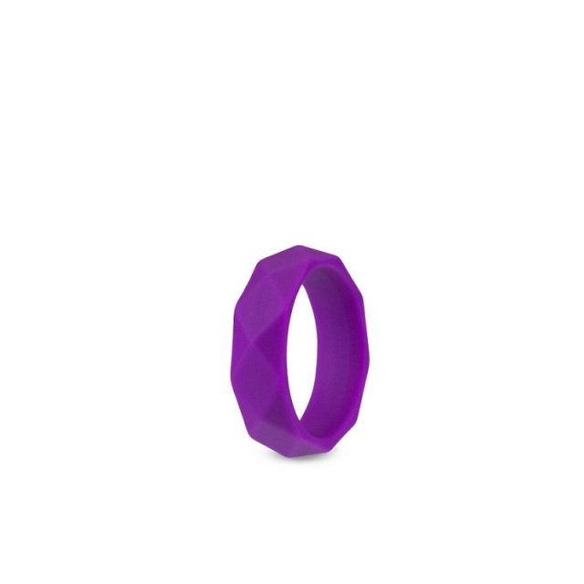 Wellness By Blush Geometric Purple UltraSilk Penis Ring for Men Delayed Ejaculation Made with Puria Silicone