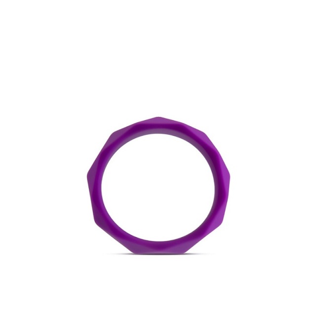 Wellness By Blush Geometric Purple UltraSilk Penis Ring for Men Delayed Ejaculation Made with Puria Silicone