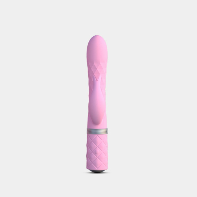 Wholesale Canada Luxury Pillow Talk BMS Lively Tarzan Dual Motor Massager(Pink) Sex Toys Vibrator With Unique Rotating Shaft