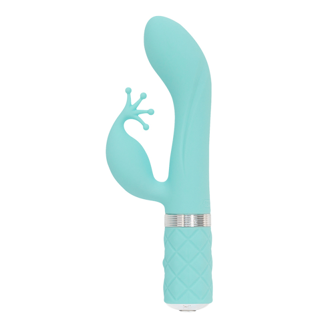 Wholesale Luxury Sex Toy Pillow Talk Kinky Vibrator Massager Teal, Multi Speed with Swarovski Crystal Button, Deep and Rumbly PowerBullet Vibrations with Two Independently Motors