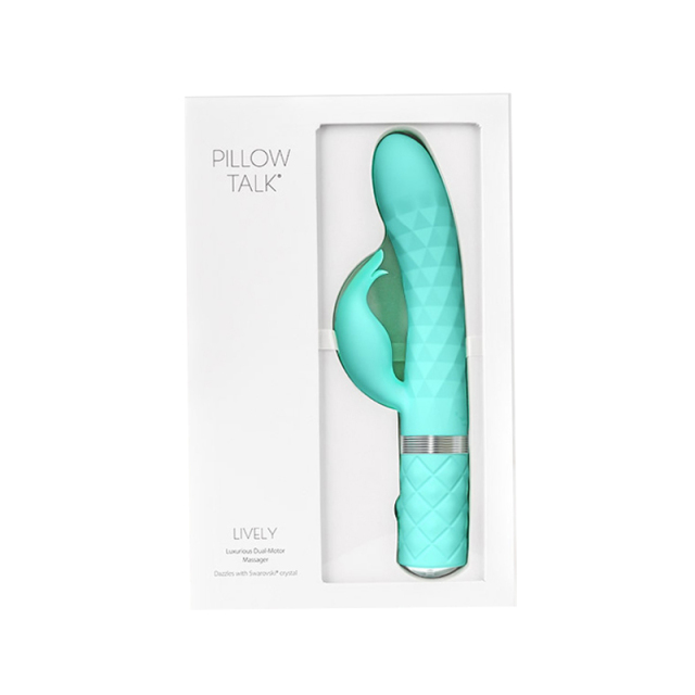 Wholesale Canada Luxury Pillow Talk BMS Lively Tarzan Dual Motor Massager(Teal) Sex Toys Vibrator With Unique Rotating Shaft