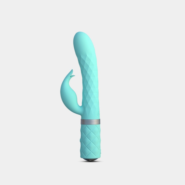 Wholesale Canada Luxury Pillow Talk BMS Lively Tarzan Dual Motor Massager(Teal) Sex Toys Vibrator With Unique Rotating Shaft