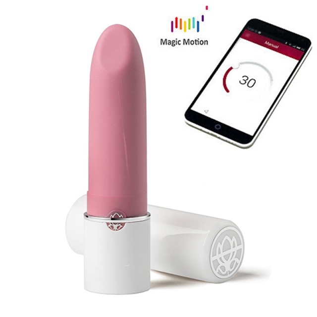 Wholesale Magic Motion Lotos Lipstick Shape APP Controlled Mini Vibrator with 9 Speed Patterns for Women Masturbation