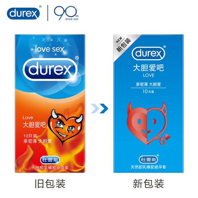 Durex Love Condoms for Men 10 Pieces Natural Latex Ultra Thin Smooth