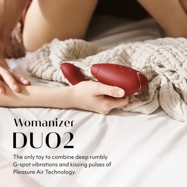 Luxury Womanizer Duo 2 Rabbit Vibrator Sex Toy for Clitoris and G-Spot Stimulation with 14 Intensity Levels and 10 Vibration