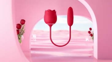 Wholesale 2 in 1 S389-9 Rose Vibrator for Women with 9 Sucking and 9 Thrusting Mode for Female Clit Stimulation and Anal Massage