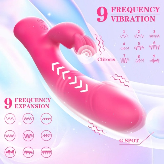 S545 Rabbit Vibrators with 9 Thrusting and 9 Vibrating Speed for Clit Stimulation and Anal Massage New Arrival 2024