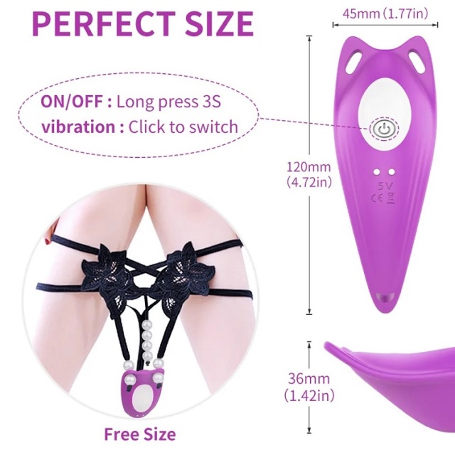 Wholesale Purple S222-2 Rebecca-Rct Pearl Panty Wearable Vibrator Sex Toys 9 Speed with Remote Control for Female Clitoral Stimulation