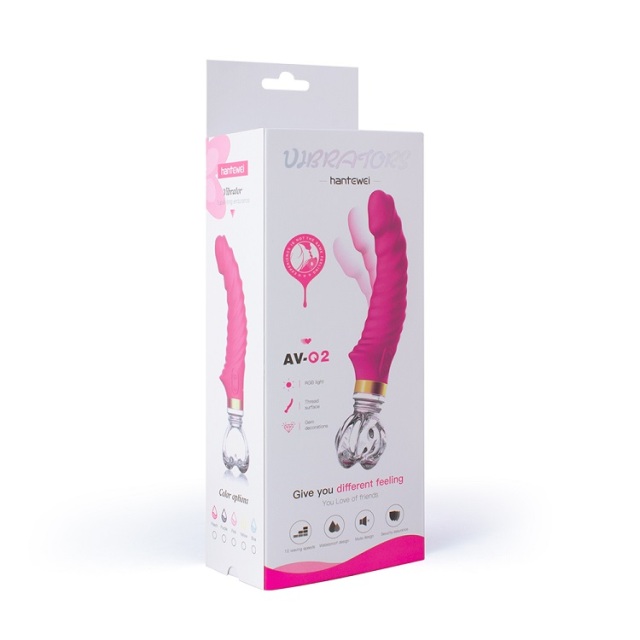 Wholesale HTW AV02 Luminous Crystal Grip Dildo Vibrator Sex Toys with 10 Function Pattern for Women G Spot Stimulation