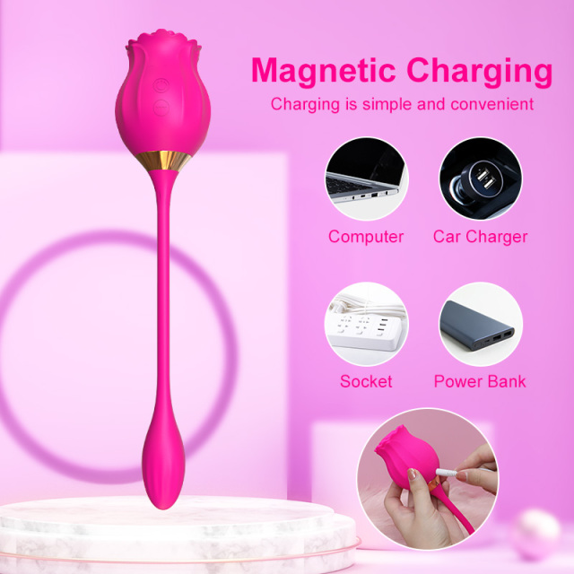 Wholesale A816 Rose Vibrator with 12 Vibration and 7 Sucking Mode for Women Clit Stimulation and G Spot Massage