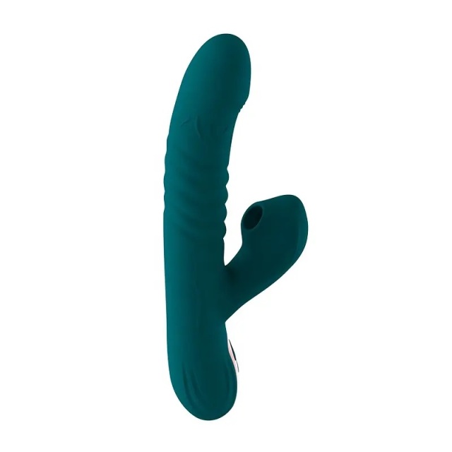 Yequ Green Automatic Heating Dildo Telescopic G Spot Stimulator Vaginal Massager with 36 Speed Clit Sucking and Vibrating Sex Toys for Women