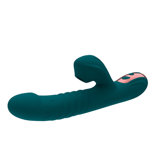 Yequ Green Automatic Heating Dildo Telescopic G Spot Stimulator Vaginal Massager with 36 Speed Clit Sucking and Vibrating Sex Toys for Women