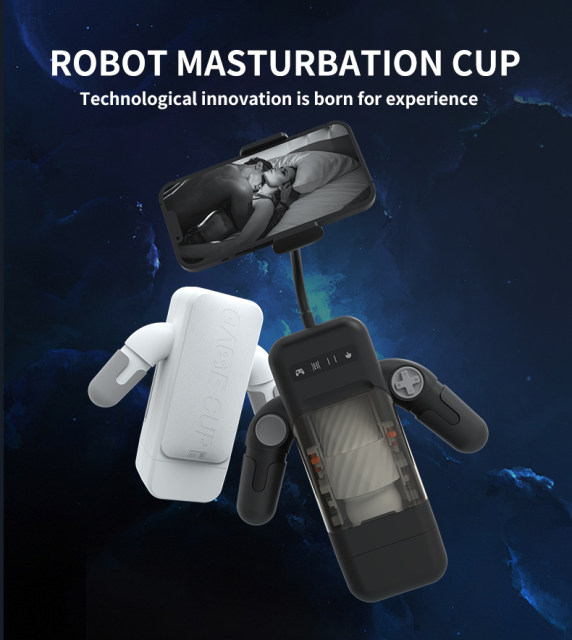 Game Cup Powerful Automatic Thrusting Vibrating Masturbator With Heating Function 8 Thrusting 10 Vibration Speed and Mobile Phone Holder