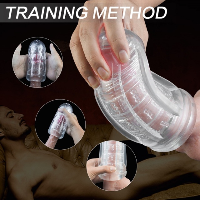 S308 Space Capsule Transparent Sex Toy for Men Penis Training Realistic 3D Channel Masturbation Cup