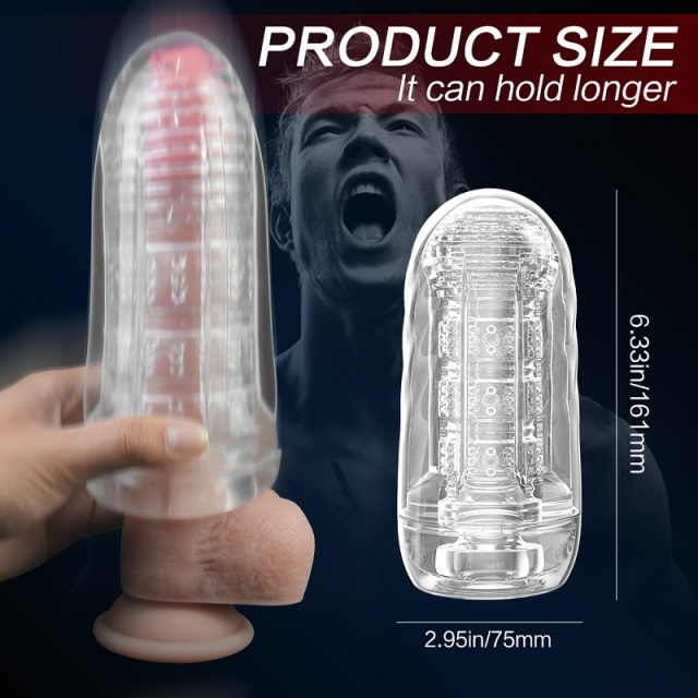 S308 Space Capsule Transparent Sex Toy for Men Penis Training Realistic 3D Channel Masturbation Cup