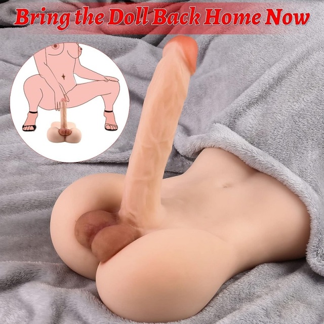 JEHO 2.6KG(5.51lbs) US Male Realistic Sex Doll Torso With 21CM(8.1Inch ) Dildo and Anal