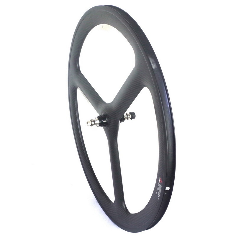 Tri spoke carbon track wheels fixed gear wheels 50mm profile