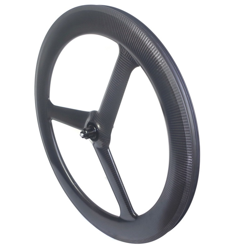 Light weight Tubeless tri spoke carbon wheels 27mm width tt bike wheels