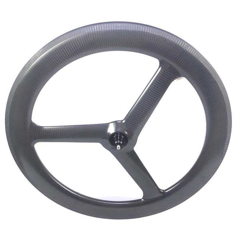 Light weight Tubeless tri spoke carbon wheels 27mm width tt bike wheels