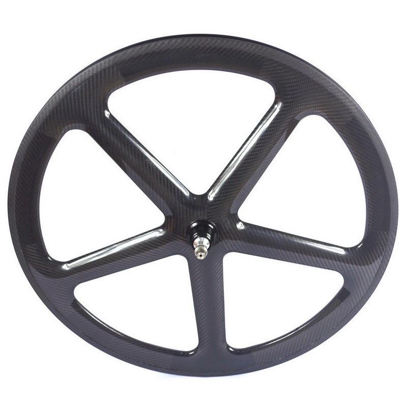 5 spoke track carbon wheels clincher or tubular wheels