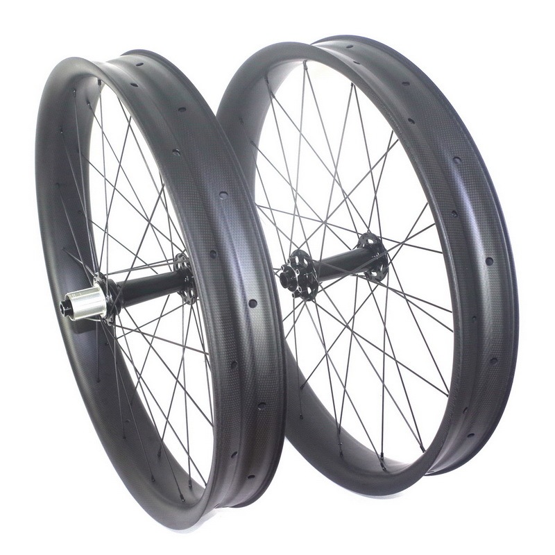 Carbon fat bike wheels 100mm width through axle 197mm  or quick release hub