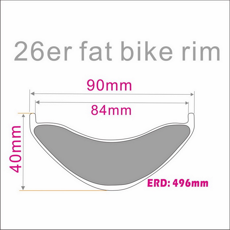 90mm Width fat bike carbon rims 26er tubeless double wall
