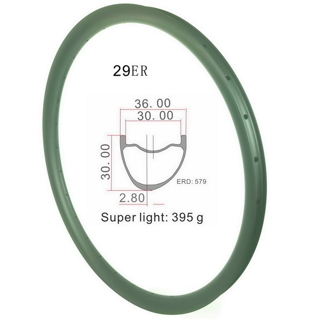 Ultra Light 29ER  Carbon Rims 36mm Width Asymmetrical