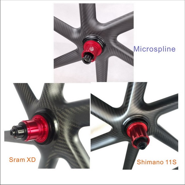 6 Spoke 29er mtb carbon wheels 30mm width tubeless sram xd, shima-no microspline 12S