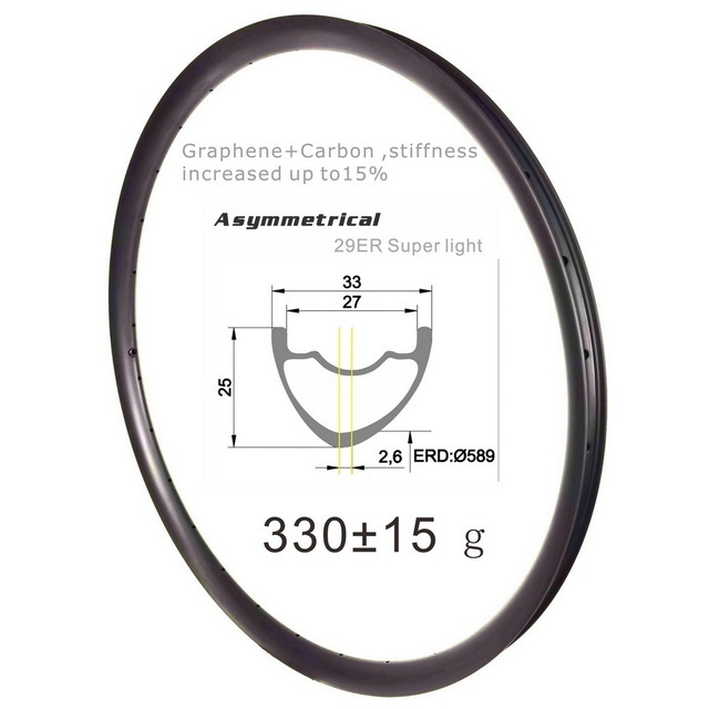 29ER Graphene Mtb carbon rims 33mm Exteral width 27mm internal width ultra light