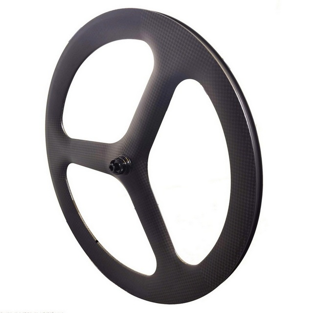 700C Ultra Light Tri Spoke Carbon Wheels Tubeless Tubular 25mm Width Disc Brake