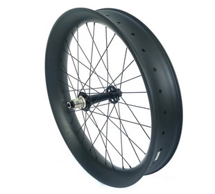 26ER Fat Bike Carbon Wheelset 90mm Width Tubeless Hookless 85mm Internal Width Through Axle