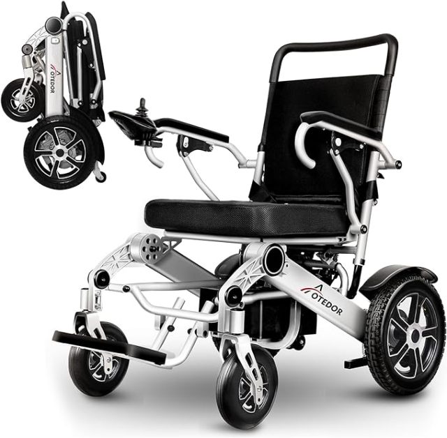 25 Miles Long Travel Range, Aotedor Electric Wheelchair for Adults Intelligent Power Wheelchairs Lightweight Foldable All Terrain Motorized Wheelchair for Seniors Compact Portable Airline Approved