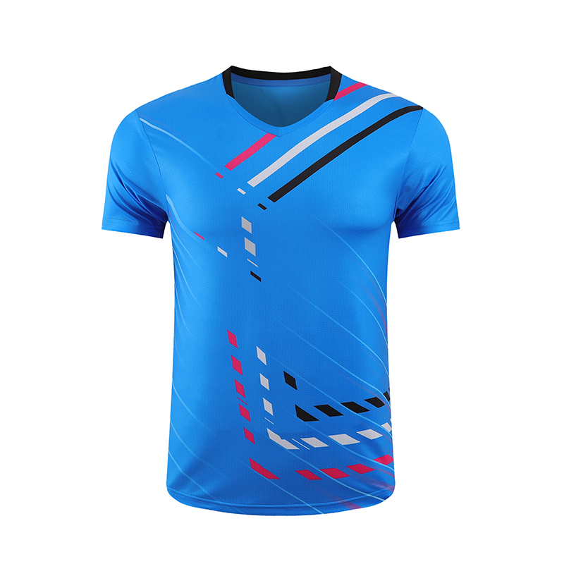 Polyester ammonia needle hole fabric outdoor sports printed short sleeved top GB8-3902
