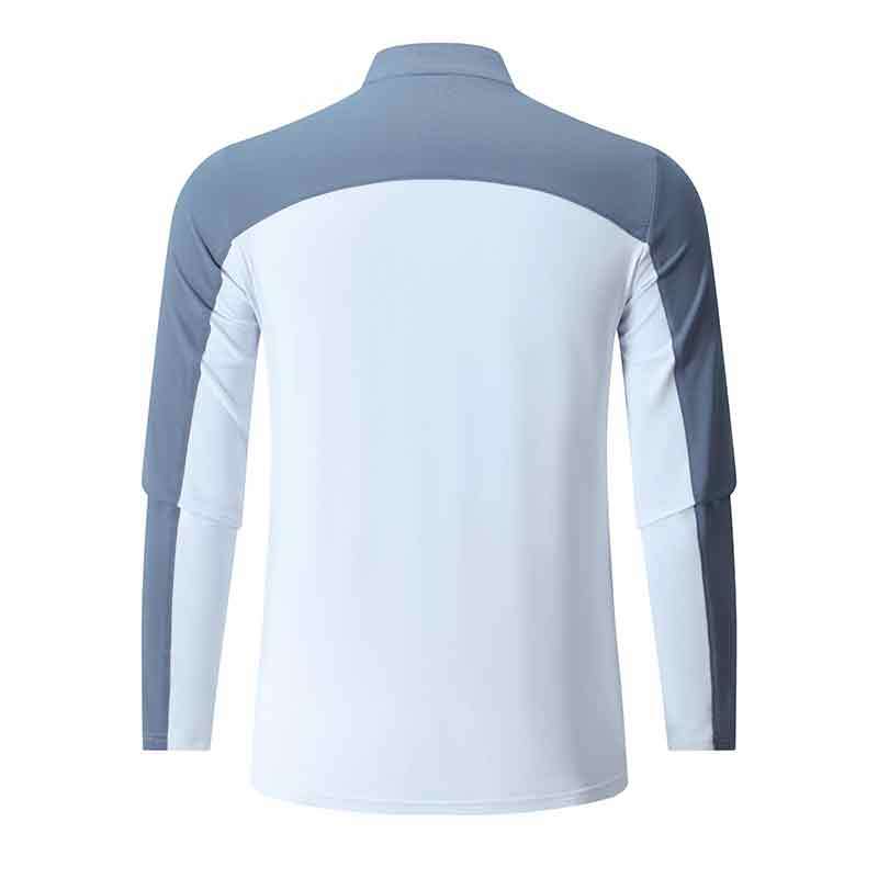 Standing neck half zipper color matching fitness suit training stretch men's quick drying clothes