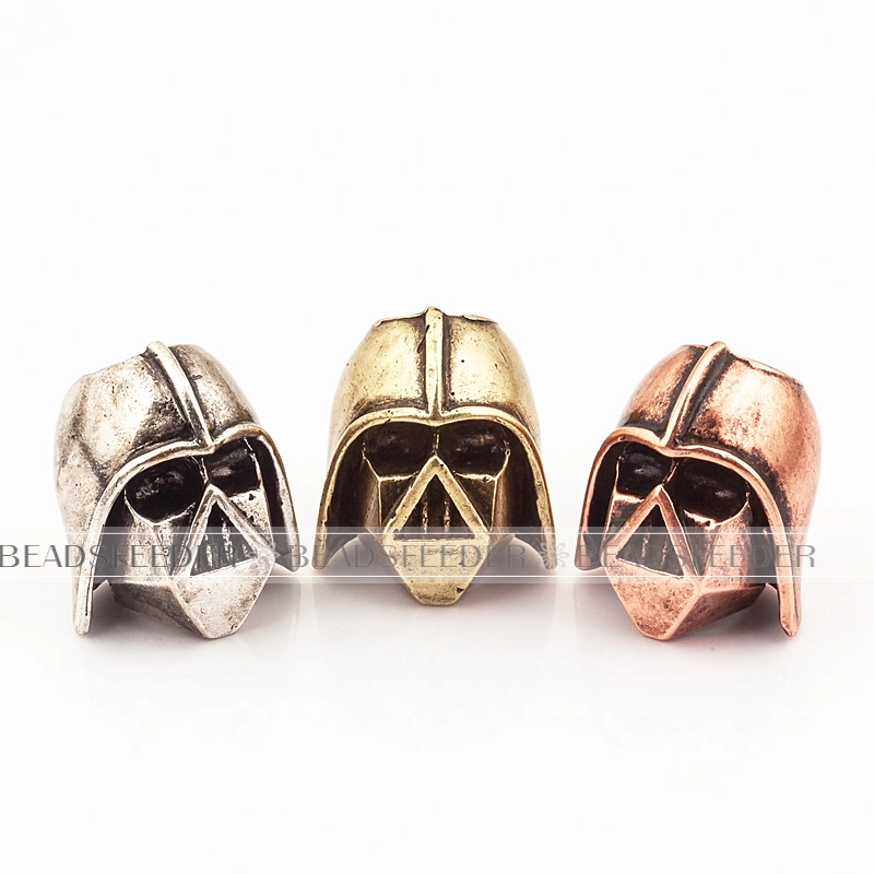 Darth vader Dark knight Soldier Helmet Beads,SuperHero Charm Beads Fit Paracord Bracelet Keychain Making ,Men Bracelet Making,18x15x13.5mm