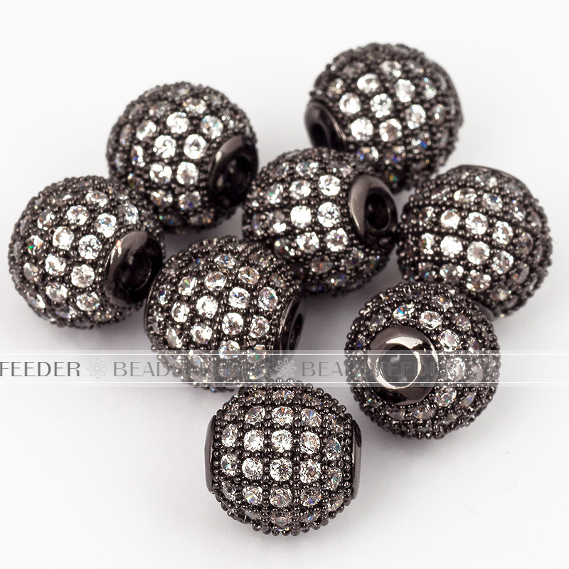 12mm clear CZ shamballa round ball bead Micro Pave Bead,Clear Cubic Zirconia CZ beads,for men and women Bracelet