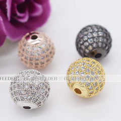 10mm clear CZ shamballa round ball bead Micro Pave Bead,Clear Cubic Zirconia CZ beads,for men and women Bracelet