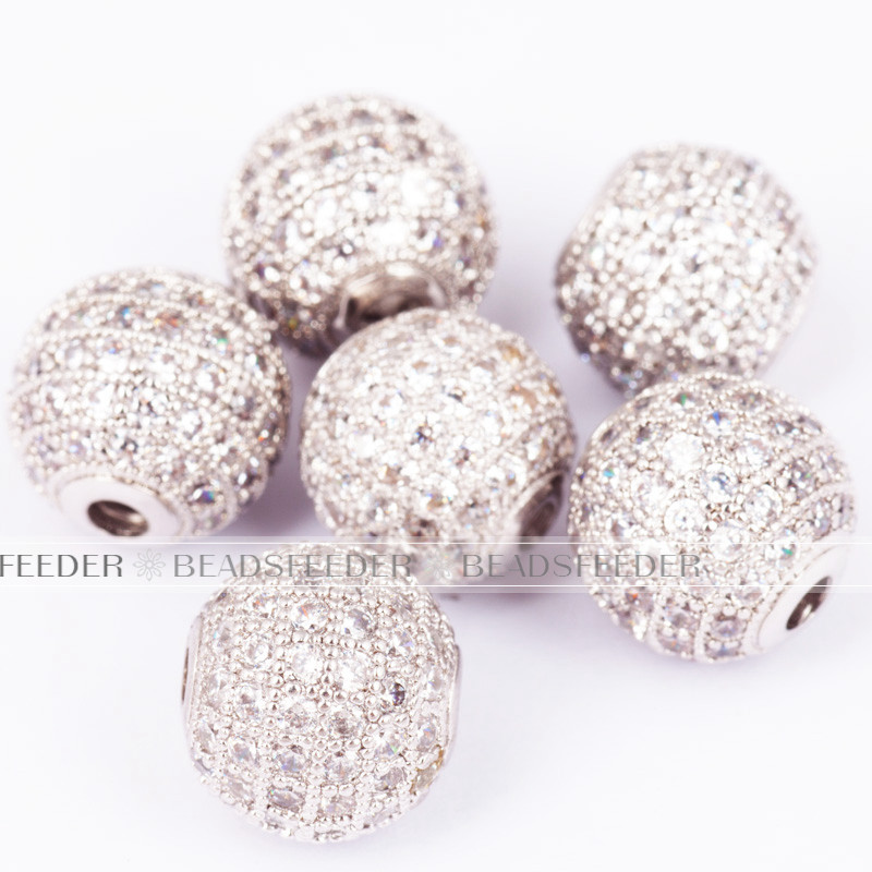 12mm clear CZ shamballa round ball bead Micro Pave Bead,Clear Cubic Zirconia CZ beads,for men and women Bracelet