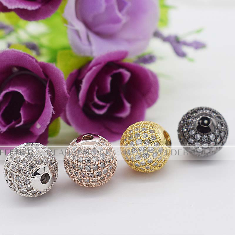 10mm clear CZ shamballa round ball bead Micro Pave Bead,Clear Cubic Zirconia CZ beads,for men and women Bracelet