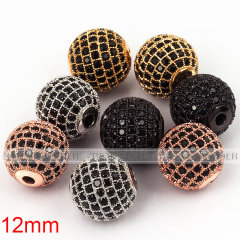 6mm black CZ shamballa round ball bead Micro Pave Bead,Clear Cubic Zirconia CZ beads,for men and women Bracelet