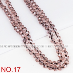 60'' inch, vintage rose ,handknotted necklace chain,ready to wear, 8mm crystal glass beads knotted, ideal for pendant/stack layer necklace , 1 strand