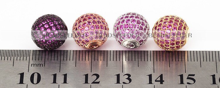 8mm Fuchsia CZ shamballa round ball bead Micro Pave Bead,Clear Cubic Zirconia CZ beads,for men and women Bracelet