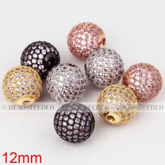 6mm Pink CZ shamballa round ball bead Micro Pave Bead,Clear Cubic Zirconia CZ beads,for men and women Bracelet