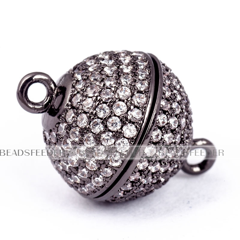 12mm Super strong round ball N50 Magnetic Clasp for bracelet Necklace ,CZ micro pave Magnetic Jewelry Clasp, jewelry findings