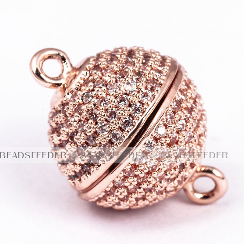 12mm Super strong round ball N50 Magnetic Clasp for bracelet Necklace ,CZ micro pave Magnetic Jewelry Clasp, jewelry findings