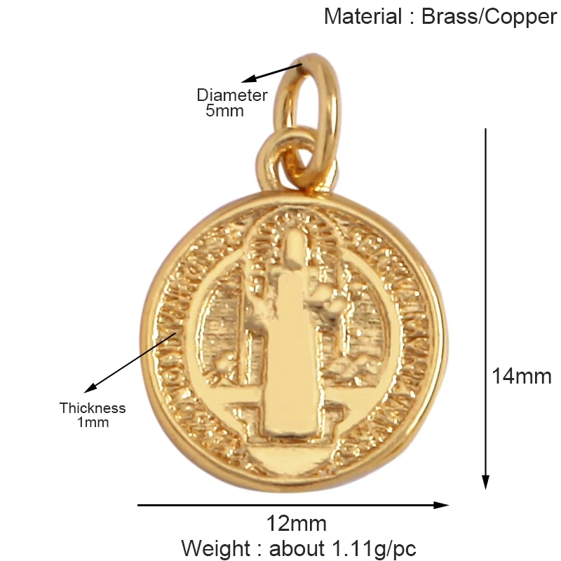 Retro Style Religious Jesus Holy Virgin Mary Charms Pendant,Latest 18K Gold Plated Micro Zircon Jewelry Necklace Supplies