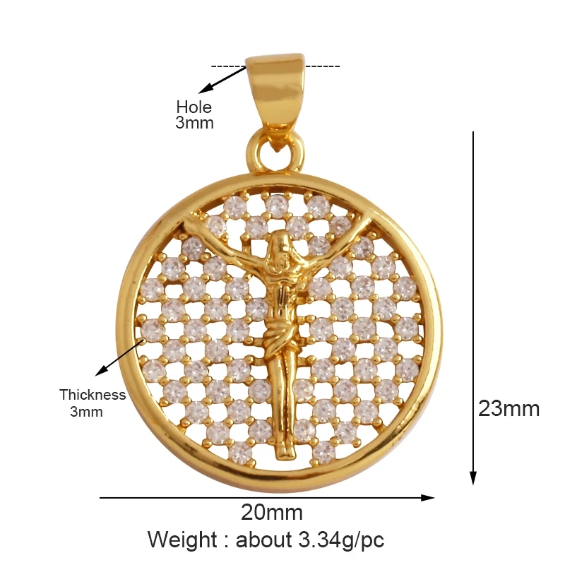 Unique Religious Jesus Holy Virgin Mary Love Heart Charms Pendant,Latest 18K Gold Plated Micro Zircon Jewelry Necklace Supplies